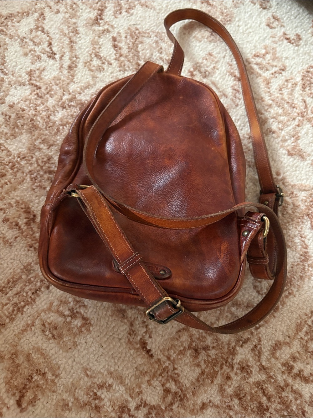 Bed Stu Dominique backpack leather purse . Small damage at lower corner. - Picture 3 of 9